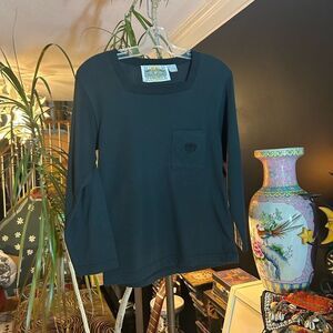 Vintage 90s Neoclassics Black Long Sleeve Top Size M